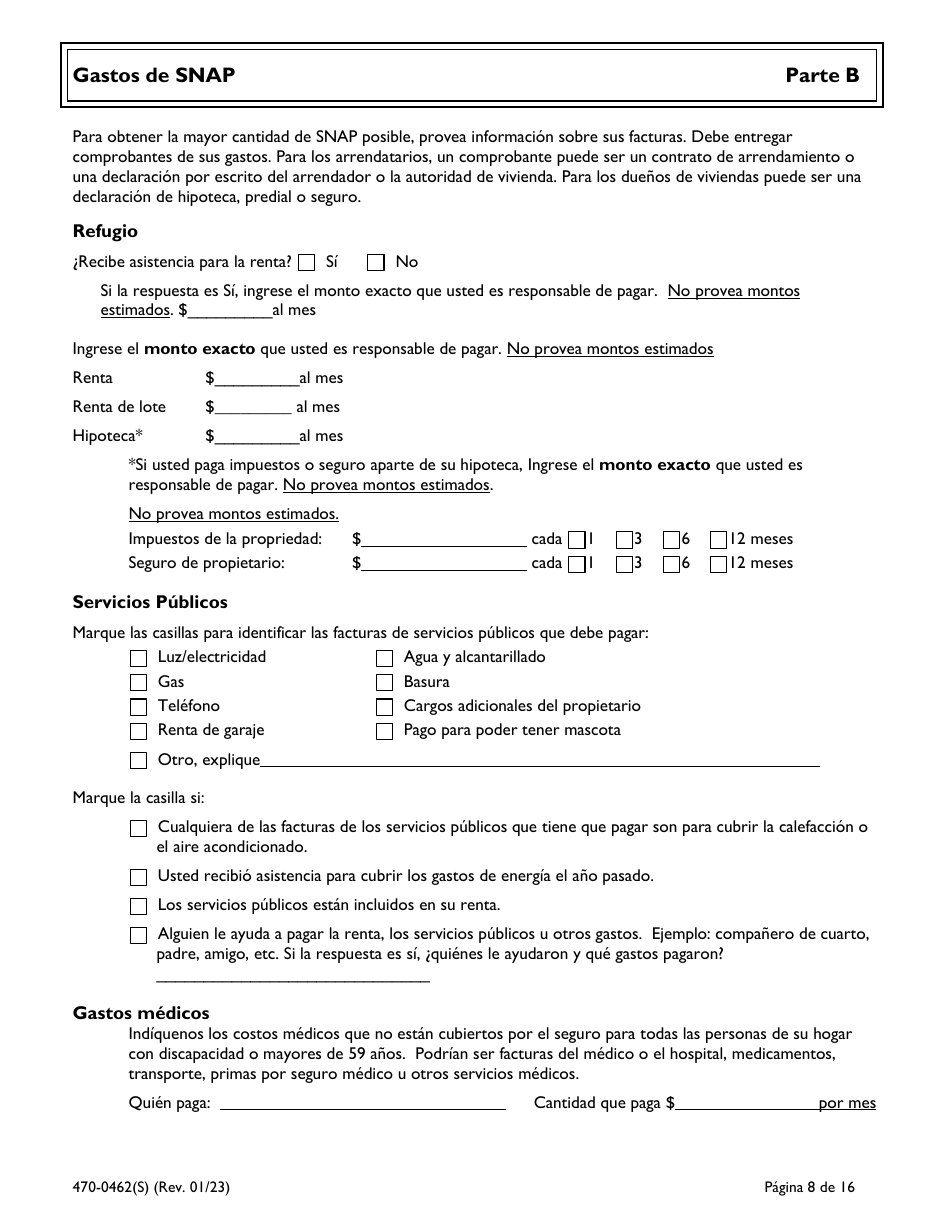 Formulario 470-0462(S) Solicitud De Ayuda Financiera Y Asistencia Alimenticia - Iowa (Spanish), Page 8
