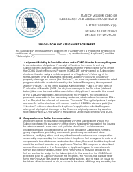Document preview: Cdbg-Dr Subrogation and Assignment Agreement - Missouri