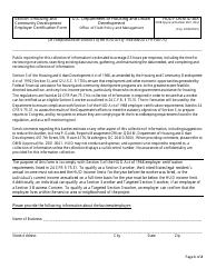 Document preview: HUD Form 4736A Section 3 Housing and Community Development Employer Certification Form