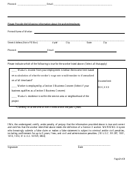 HUD Form 4736A Section 3 Housing and Community Development Employer Certification Form, Page 2