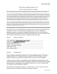 HUD Form 4737C Section 3 Sample Utilization Tool: Section 3 Projects With Hcd Funding