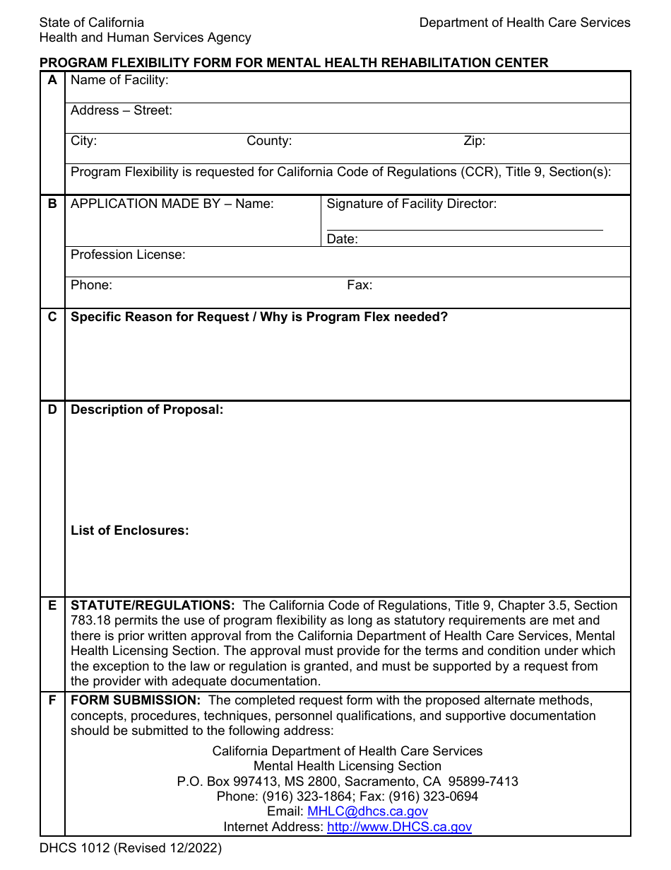 Form Dhcs1012 Fill Out Sign Online And Download Fillable Pdf California Templateroller 3275