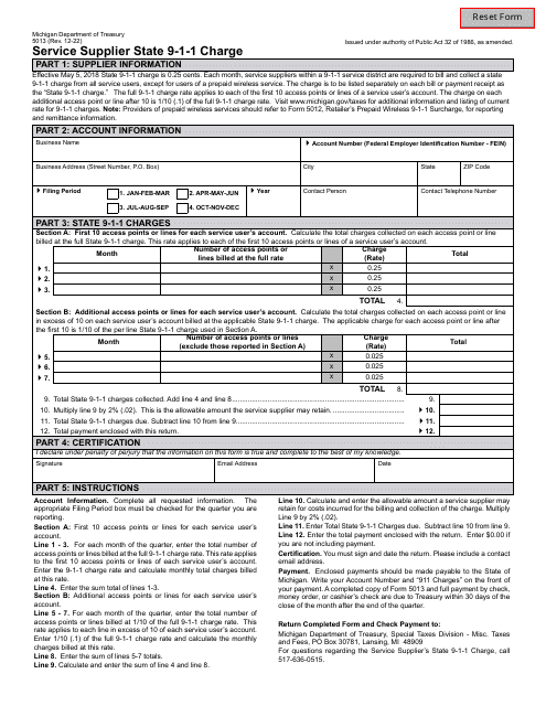 Form 5013  Printable Pdf