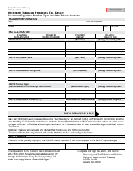 Form 4096C Michigan Tobacco Products Tax Return for Untaxed Cigarettes, Premium Cigars and Other Tobacco Products - Michigan
