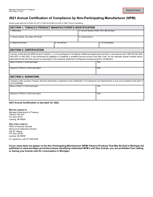 Form 5531 2021 Printable Pdf