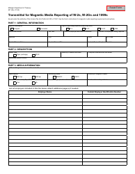 Form 447 Transmittal for Magnetic Media Reporting of W-2s, W-2gs and 1099s - Michigan