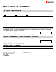 Document preview: Form 5726 Report for Qualified Data Center Exemptions - Michigan