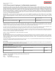 Document preview: Form 4170 Local Government Employee Confidentiality Agreement - Michigan