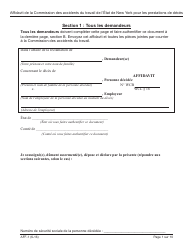 Form AFF-1 Affidavit for Death Benefits - New York (French), Page 2