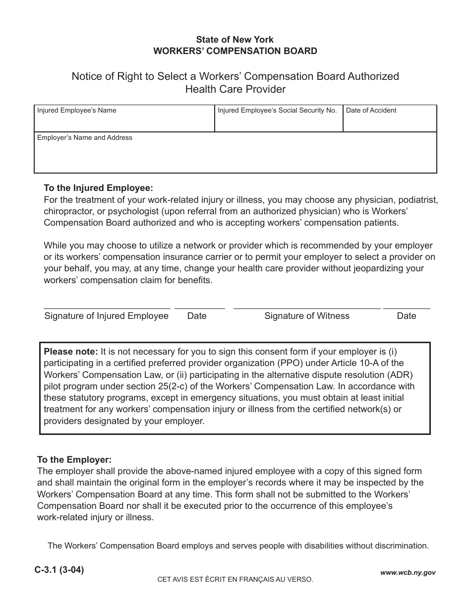 Form C3.1 Fill Out, Sign Online and Download Fillable PDF, New York (English/French