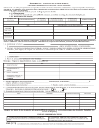 Document preview: Form C-62 Claim for Compensation in a Death Case - New York (French)