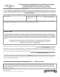 Document preview: Form OC-110A Claimant's Authorization to Disclose Workers' Compensation Records - New York (French)