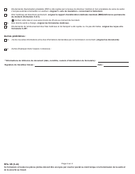 Form RFA-1W Request for Assistance by Injured Worker - New York (French), Page 2