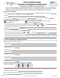 Form VDF-1 Loss of Wage Earning Capacity Vocational Data Form - New York (French)