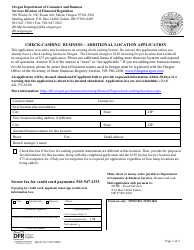 Form 440-4770 Check-Cashing Business - Additional Location Application - Oregon