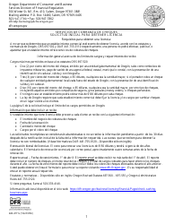 Formulario 440-4771S Servicios De Cobranza De Cheques - Solicitud Inicial Para Obtener Licencia - Oregon (Spanish)