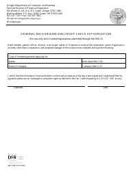 Document preview: Form 440-5198 Criminal Background and Credit Check Authorization - Oregon