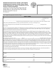 Form 440-2966 Manufactured Structures Dealer and Limited Manufactured Structures Dealer Surety Bon - Oregon