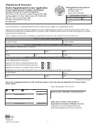 Form 440-2963 Manufactured Structures Dealer Supplemental License Application - Oregon