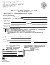 Document preview: Form 440-4012 Master Trustees Registration Application - Oregon