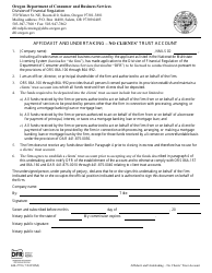 Document preview: Form 440-2776 Affidavit and Undertaking - No Clients' Trust Account - Oregon