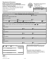 Form 440-5454 Manufactured Structures Dealer License Renewal Application - Oregon