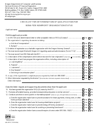 Form 440-4935 Checklist for Determination of Qualification for Bona Fide Nonprofit Organization Status - Oregon
