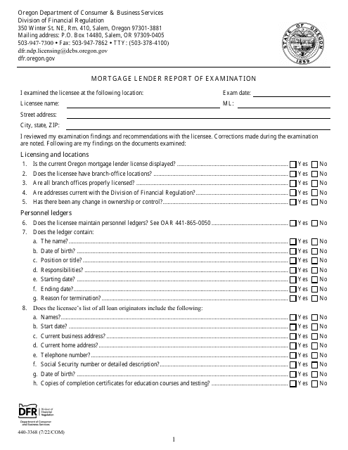 Form 440-3368  Printable Pdf