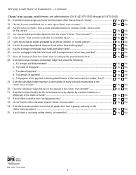 Form 440-3368 Mortgage Lender Report of Examination - Oregon, Page 3