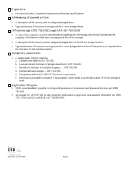 Form 440-3232 Pawnbroker License Application - Oregon, Page 2