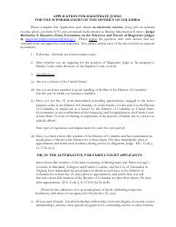 Application for Magistrate Judge for the Superior Court of the District of Columbia - Washington, D.C.
