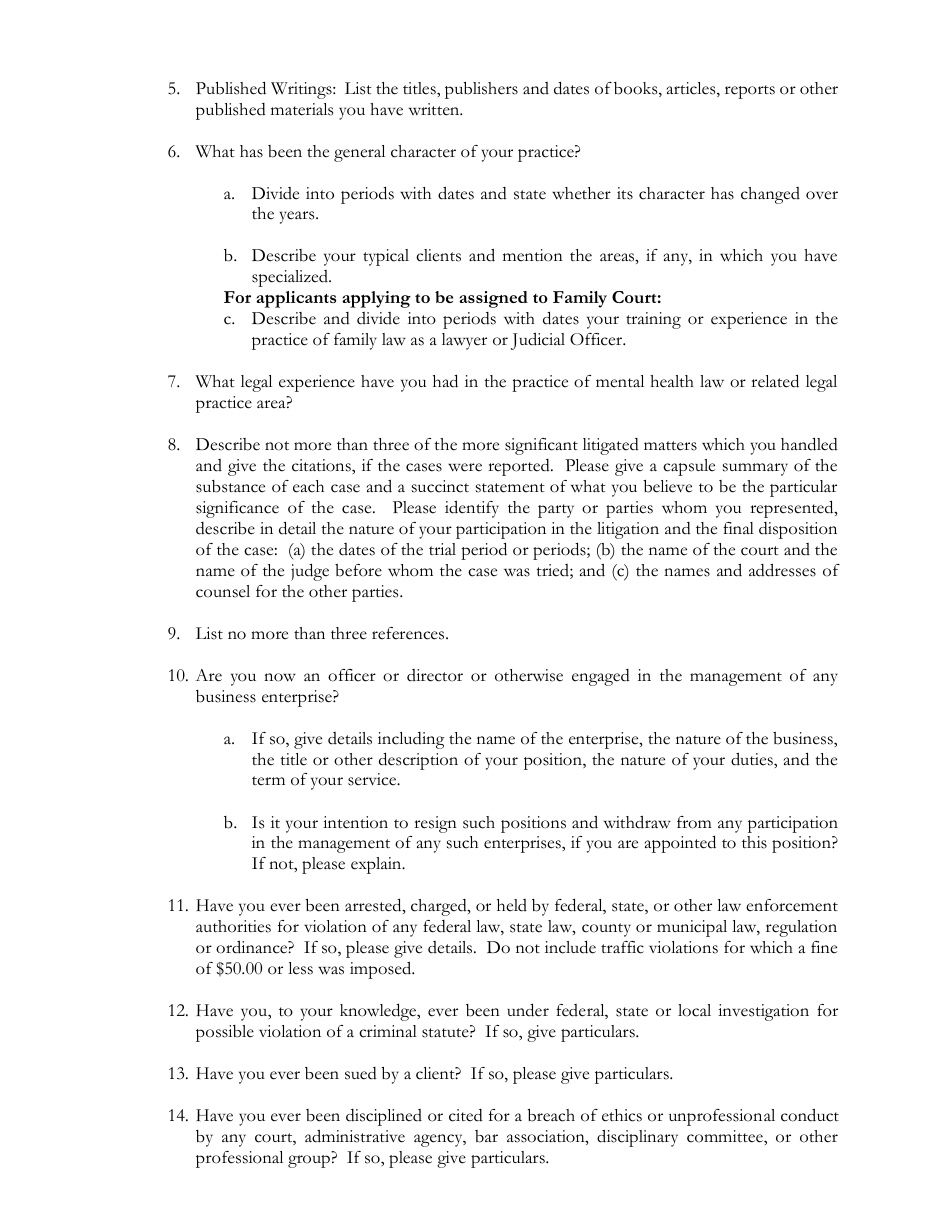 Application for Magistrate Judge for the Superior Court of the District of Columbia - Washington, D.C., Page 2