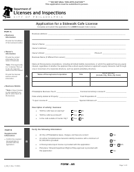 Document preview: Form AB (L_029_F) Application for a Sidewalk Cafe License - City of Philadelphia, Pennsylvania