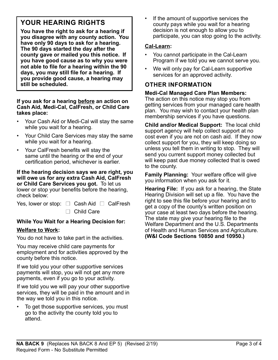 Form NA840 Notice of Action - California, Page 3