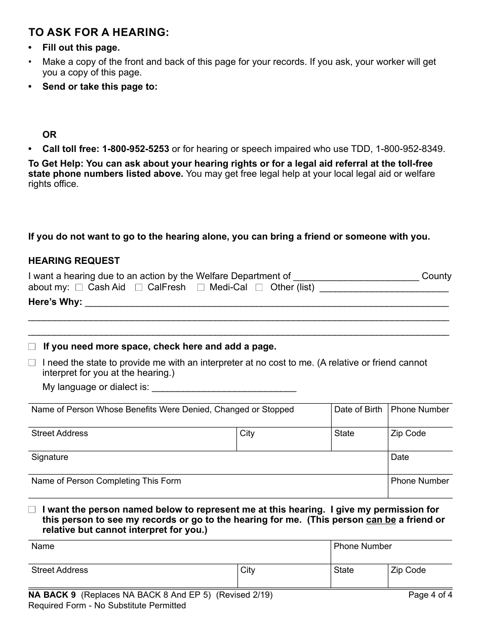 Form NA840 Notice of Action - California, Page 4