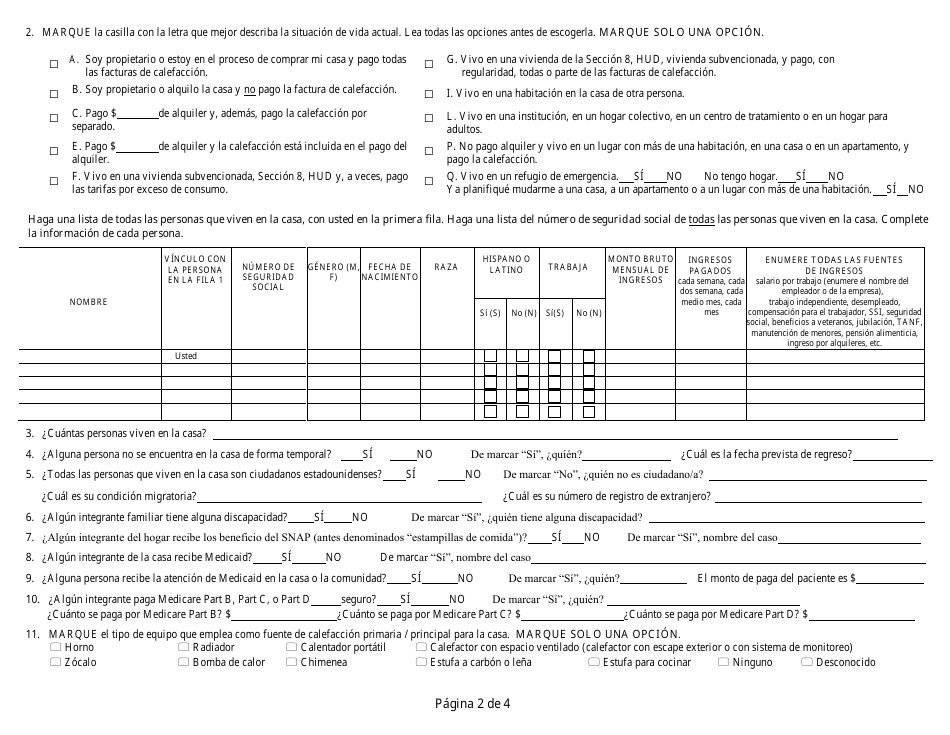 Formulario 032-03-0651-13-ENG Solcitud De Ayuda En Caso De Crisis - Virginia (Spanish), Page 2