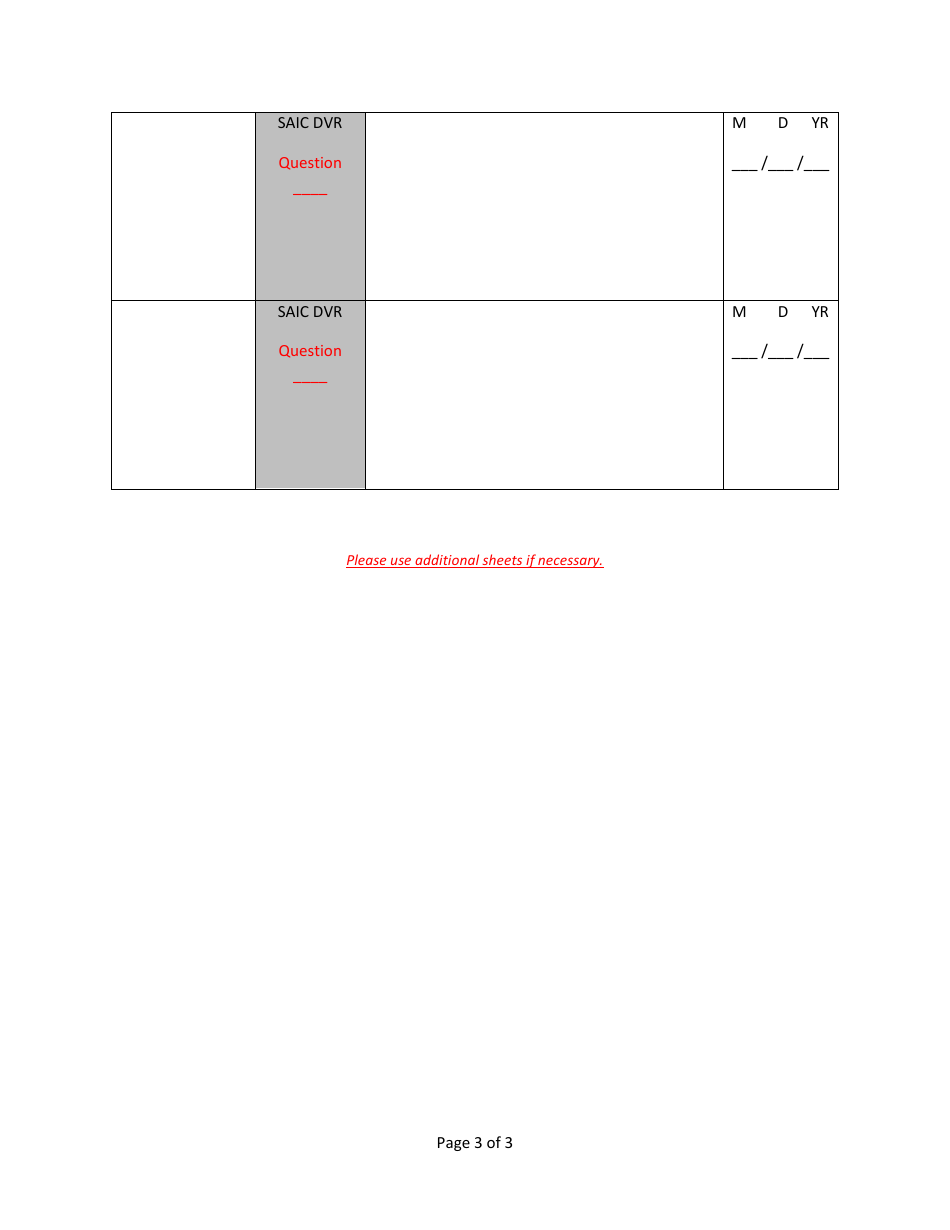 Saic - Internal Corrective Action Plan (Icap) Form - Vermont, Page 3