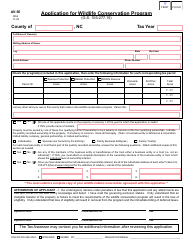 Document preview: Form AV-56 Application for Wildlife Conservation Program - North Carolina