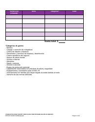 DCYF Formulario 07-110B Formulario De Verificacion De Recibos Del Subsidio Para Estabilizacion Montos Programados Y Adicionales - Washington (Spanish), Page 2
