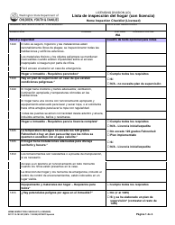 DCYF Formulario 10-183 Lista De Inspeccion Del Hogar (Con Licencia) - Washington (Spanish)