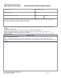 Document preview: DCYF Form 12-001 Special Needs Child Care Rate Request - Washington