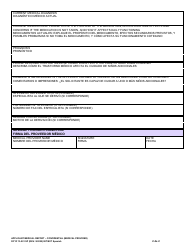 DCYF Form 13-001 Applicant Medical Report - Confidential - Washington (English/Spanish), Page 2