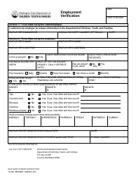 DCYF Form 14-252 Employment Verification - Washington