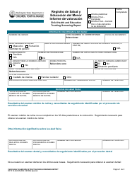 DCYF Formulario 14-444 Registro De Salud Y Educacion Del Menor Informe De Valoracion - Washington (Spanish)