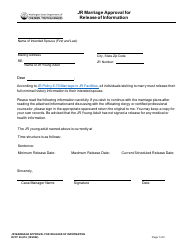 DCYF Form 20-016 Jr Marriage Approval for Release of Information - Washington