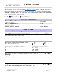 DCYF Form 20-017 Jr Marriage Application - Washington