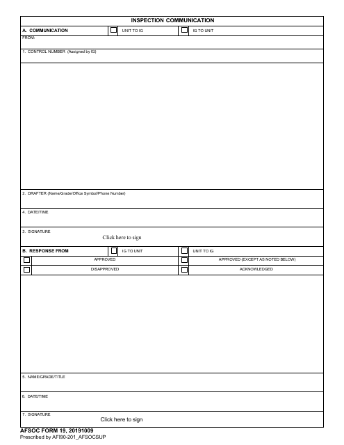 AFSOC Form 19  Printable Pdf