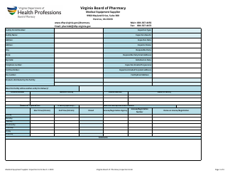 Document preview: Medical Equipment Supplier Inspection Report - Virginia