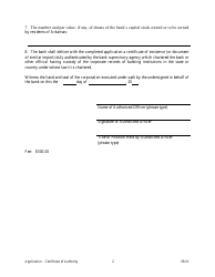 Application for Certificate of Authority - Arkansas, Page 2