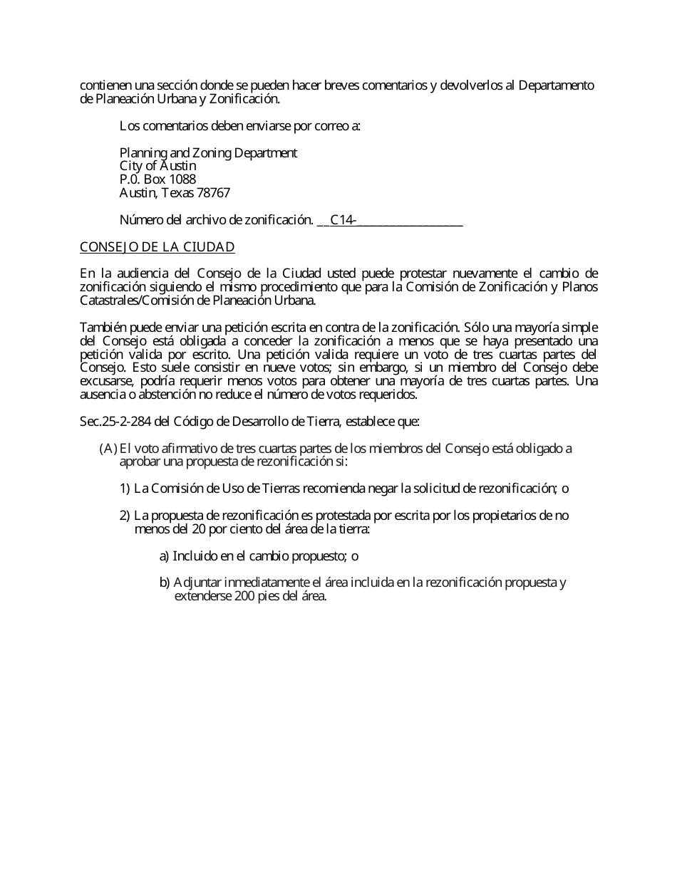 Peticion De Rezonificacion - City of Austin, Texas (Spanish), Page 4